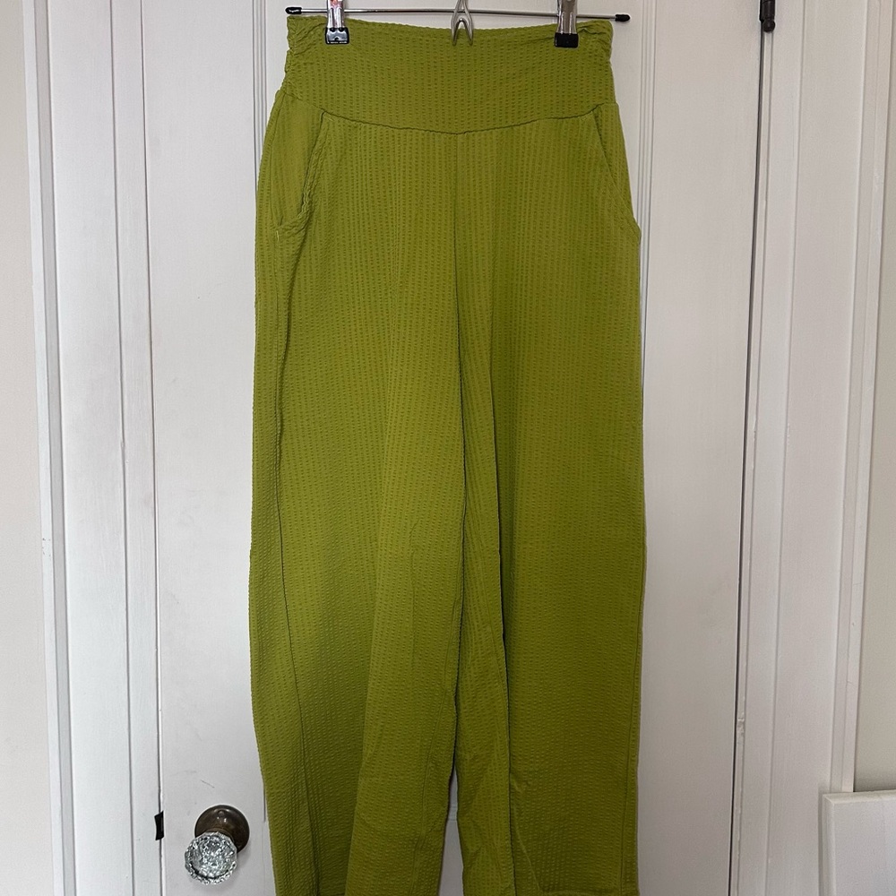 Toad & Co Chaka Wide Leg Pants, Stretchy, Pockets, Green, Sz XS, Beach, Resort